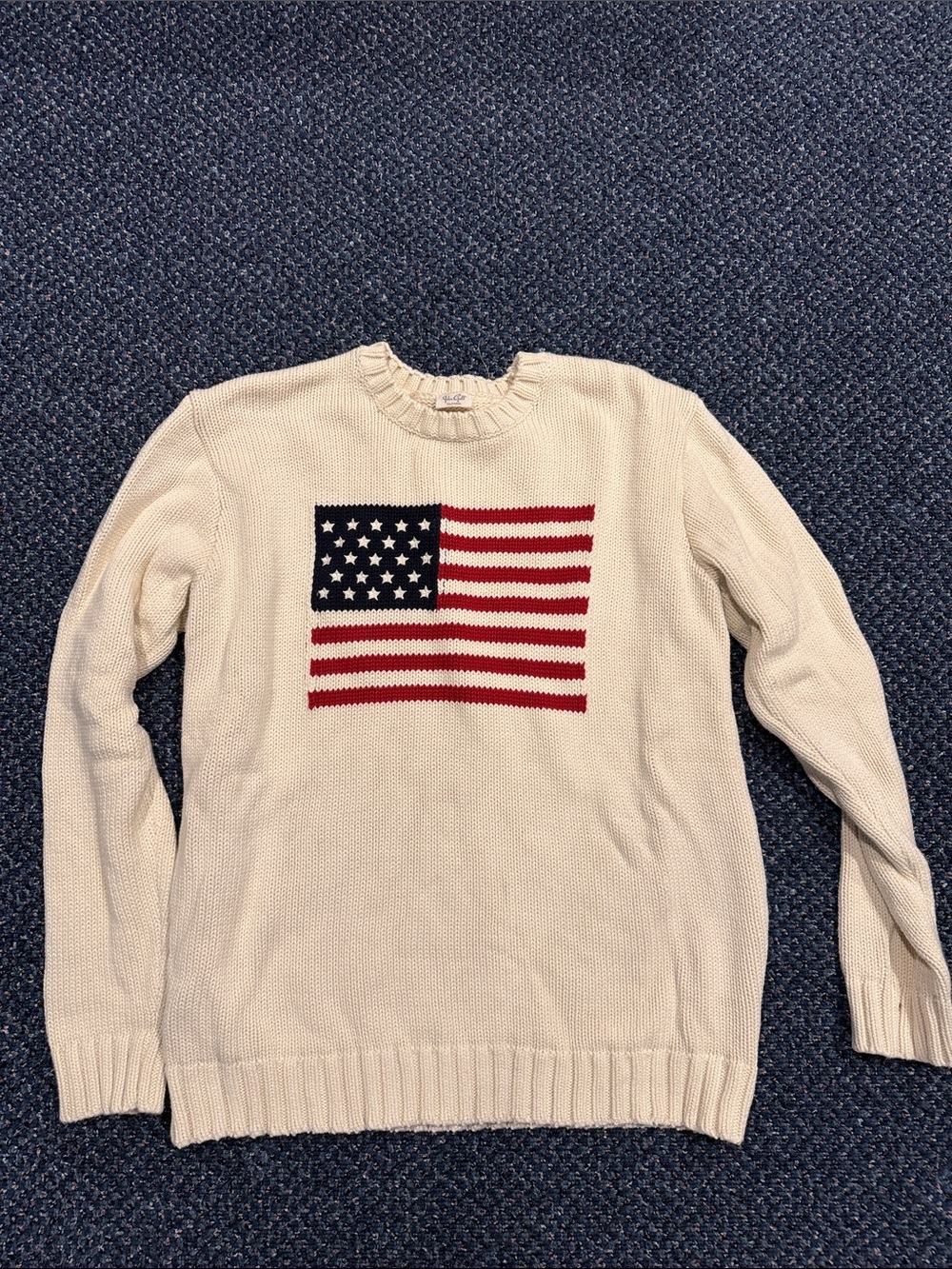 Brandy Melville Cream Sweater with  American Flag